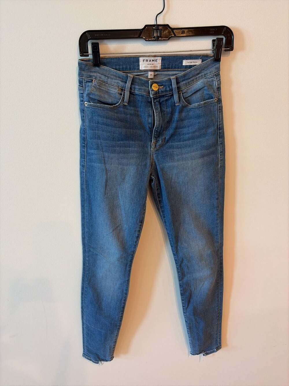 FRAME Le High Skinny Jeans in Blue Denim Size 26